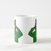 かわいいガールウィンググリーンカエルフード付きスウェットシャツスケッチ コーヒーマグカップ (中央)