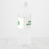 かわいいガールウィンググリーンカエルフード付スケッチ誕生日 ペットボトルラベル (裏面)