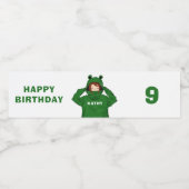 かわいいガールウィンググリーンカエルフード付スケッチ誕生日 ペットボトルラベル (シングルラベル)