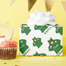 かわいいガールウィンググリーンカエルフード付スケッチ誕生日