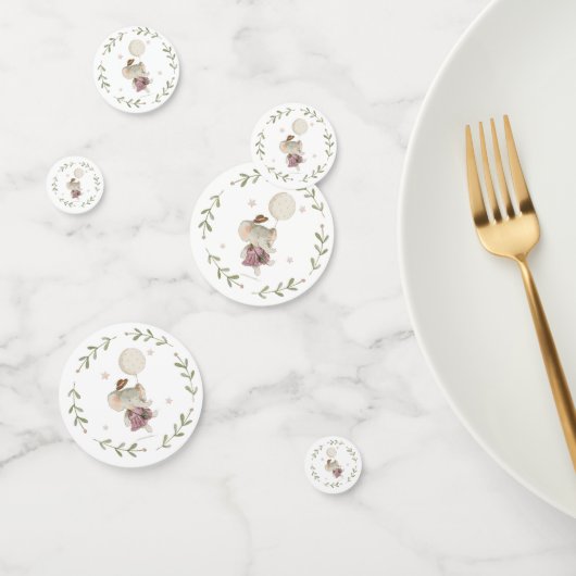 かわいいガールエレファントボタニカルフローラボホベビー コンフェッティ (グループ)