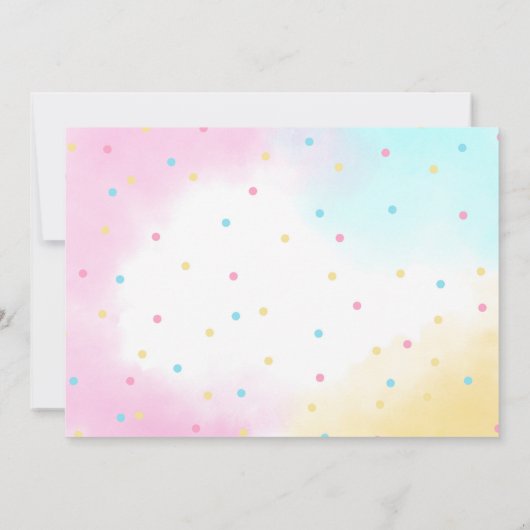 かわいいガールキャットポーティ動物の誕生日写真 招待状 (裏面)