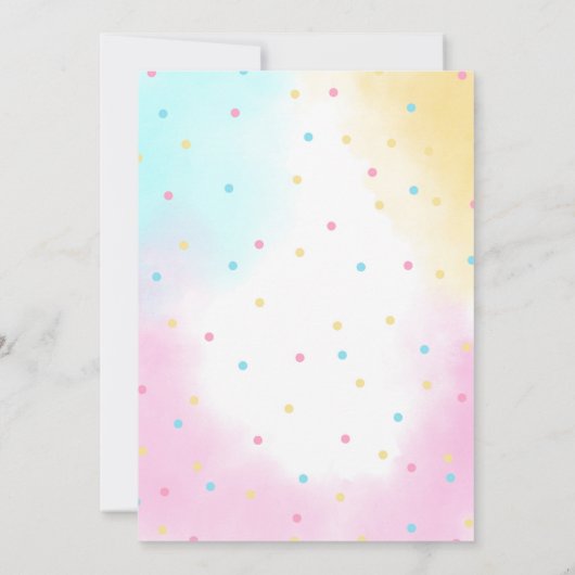 かわいいガールキャットポーティ動物誕生日 招待状 (裏面)