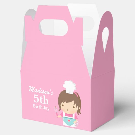 かわいいガールシェフ料理ベーキング誕生日パーティー フェイバーボックス (オープン)