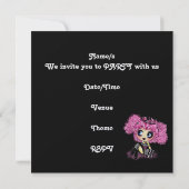 かわいいガールスウィート16ピンキープ 招待状 (裏面)