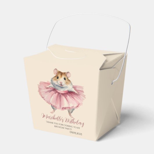 かわいいガールズバレリナハムスター誕生日サンキューサンキュー フェイバーボックス (正面サイド)