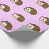 かわいいガールハリネズミ ラッピングペーパー (角)
