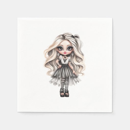 かわいいガールハロウィーンデザインコレクション12 スタンダードカクテルナプキン (正面)