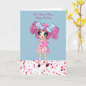 かわいいガールバースデーパーソナライズされた- カード (黄色い花)