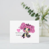 かわいいガールバースデーパーソナライズされた- ポストカード (スタンド正面)