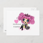 かわいいガールバースデーパーソナライズされた- ポストカード (正面/裏面)