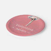 かわいいガールパステルピンクバレリナトゥチュダンスパーティー ペーパープレート (アングル)