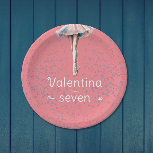 かわいいガールパステルピンクバレリナトゥチュダンスパーティー ペーパープレート