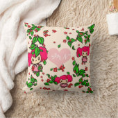 かわいいガールピンキップスウィートロリパーソナライズされたータ クッション (ブランケット)