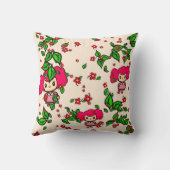 かわいいガールピンキップスウィートロリパーソナライズされたータ クッション (裏面)