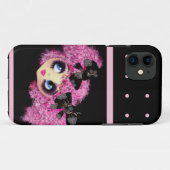 かわいいガールピンキップブラックピンクハート Case-Mate iPhoneケース (裏面(横))