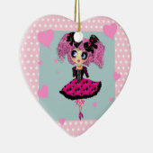 かわいいガールピンキープロムプリンセス セラミックオーナメント (右)