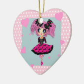かわいいガールピンキープロムプリンセス セラミックオーナメント (左)