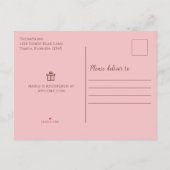 かわいいガールピンクヴィンテージクラシック子供部屋テディベア 案内ポストカード (裏面)