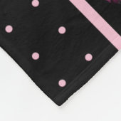 かわいいガールピンクP -トレンディーブラックピンクハート フリースブランケット (角)