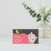 かわいいガールフクロウ&アップルターター先生 名刺 (スタンド正面)