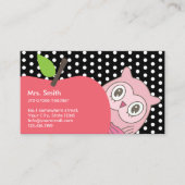 かわいいガールフクロウ&アップルターター先生 名刺 (正面)