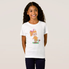 かわいいガールフラワー「オリビア」キッズ Tシャツ