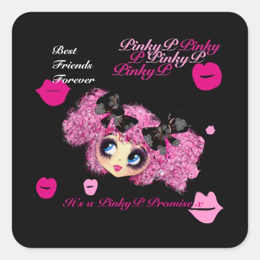 かわいいガールフリ最高のン、永遠の贈り物 スクエアシール (正面)