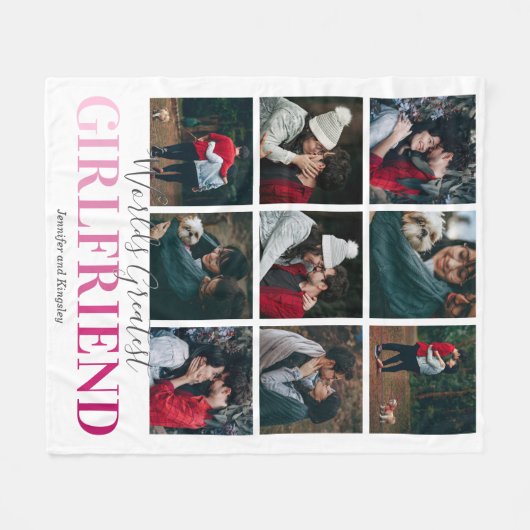 かわいいガールフレンドの贈り物 |世界最大写真 フリースブランケット (正面(横))