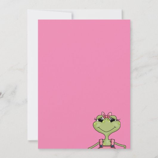 かわいいガールフロージベビースシャワー招待状 招待状 (裏面)