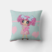 かわいいガール – かわいいピンキーパステルブルー クッション (裏面)