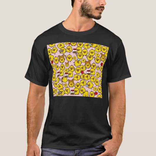 かわいいキイロイトリ柄 Tシャツ (正面)