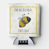 かわいいキイロスズメバチ 黄色と黒 | HapBee 誕生日 缶クーラー (正面)
