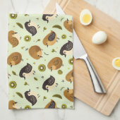 かわいいキウイの鳥柄 キッチンタオル (四つ折り)