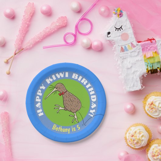 かわいいキウイ鳥ハッピーバースデー漫画紙プレート ペーパープレート (パーティー)
