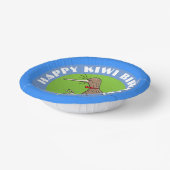 かわいいキウイ鳥ハッピーバースデー漫画紙プレート ペーパーボウル (傾斜あり)