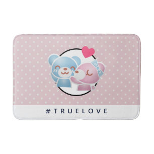 かわいいキスをするが水玉模様にトルーラブ バスマット
