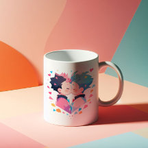 かわいいキスをするアニメ少年