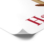 かわいいキスをするカップルのカスタマイズ可能なバレンタイン ポスター (角)