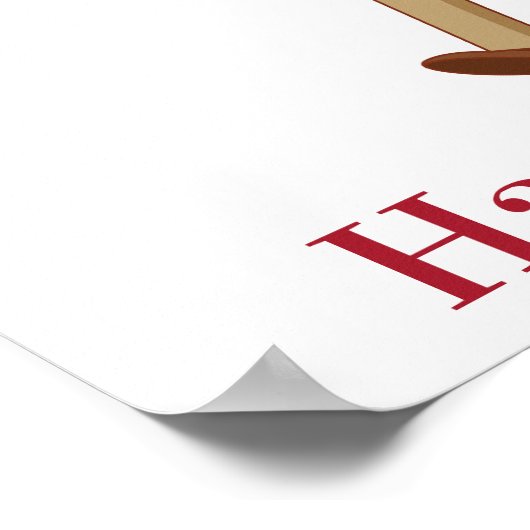 かわいいキスをするカップルのカスタマイズ可能なバレンタイン ポスター (角)