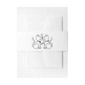 かわいいキスをする猫白黒結婚ズ 招待状ベリーバンド (正面例)