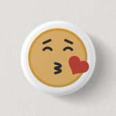 かわいいキスEmojiは漫画に直面します 缶バッジ (正面)