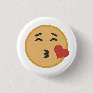 かわいいキスEmojiは漫画に直面します 缶バッジ
