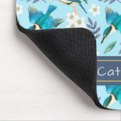 かわいいキタチの花柄の青い名前 マウスパッド (コーナー)