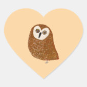 かわいいキタノコビトフクロウ ハートシール (正面)