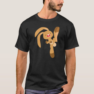 かわいいキックジャンピングカートゥーンラビットTシャツ Tシャツ
