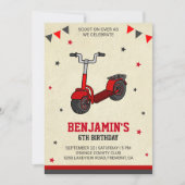 かわいいキックスクーターの子供の誕生日パーティー招待状 招待状 (正面)