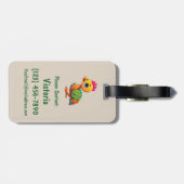 かわいいキッズおもしろいパーソナライズされたカラフルバッグリュック ラゲッジタグ (裏面横)