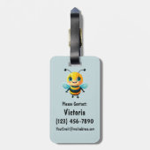 かわいいキッズおもしろいパーソナライズされたカラフルバッグリュック ラゲッジタグ (裏面縦)