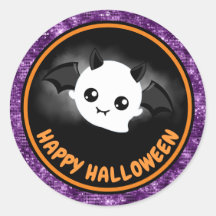 かわいいキッズこうもり&パープルグリッターハッピーハローウィン